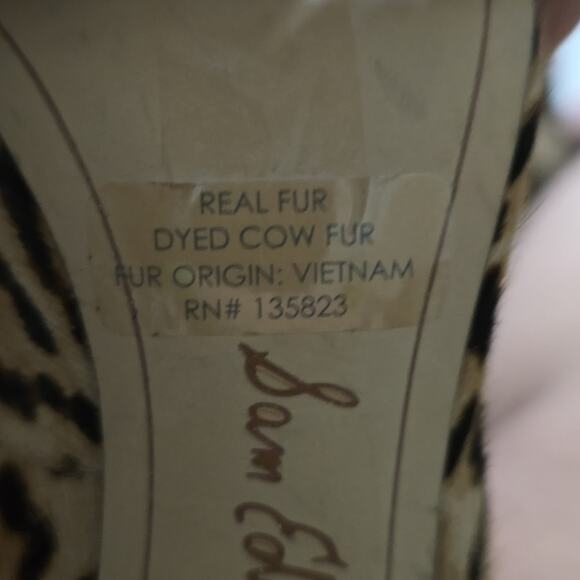 SAM EDELMAN HAIDE LEOPARD PRINT‎ RED POM POM HEELS SIZE 6 M - Picture 10 of 10